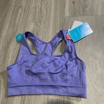 None Lavender Sports Bra with Ribbed Texture and Racerback Photo 0