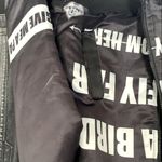 Super Unique Black Bomber Jacket With Angel Wings Size M Photo 6