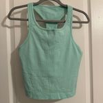 Lululemon Ebb to Street Cropped Ribbed Tank Top Mint Green Athleisure Size 12 Photo 2