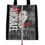 Via Penny Lane Reworked Apparel Michael Jackson BAD ‘88 Black Canvas Tote Bag OS Photo 3
