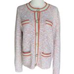 J.Crew  - Marled Sweater Lady Jacket Pink Multi Knit Cardigan Sz L Photo 0