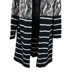 White Birch  Striped Snakeskin Print Open Front Topper Cardigan Duster Photo 2