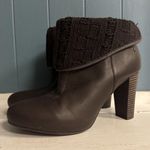 UGG Australia Dandylion Tres Brown Leather Knit Ankle Boots Size 9.5 1008755 EUC Photo 1