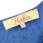 Parker | 10 | Linda Cheetah-Print Faux-Wrap Dress Short Silk Mini Cobalt Blue Photo 2