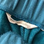 Soft Surroundings Womens Velour Pants Pull On Lounge Soft Teal Blue Size LP Photo 2