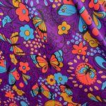 Vintage 60s Kamehameha Maxi Dress Purple Butterfly Floral Small Made in Hawaii Photo 2