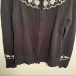 Dress Barn Collection  Full Zip Sweater Black Snowflake Photo 3