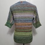 Hannah Striped Knit Top M Short Sleeve Pullover Multicolor Casual Kimono Sweater Green Size M Photo 4