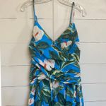 Farm Rio Women's Anthurium Garden Blue Cross Over Maxi Dress - L NWT Photo 2