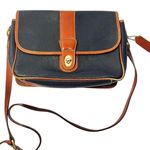 Coach Vintage 1980’s  Sheridan Mayfield Navy Blue Pebbled Leather w/ Brown Trims Photo 0