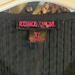 Rock & Roll Cowgirl  Black and Pink Sheer Blouse Size XL Photo 2