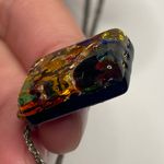 Murano Glass Pendant Necklace 925 Italy Sterling silver chain signed vintage Photo 13