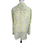Liz Claiborne  X-Large Tunic Top Geometric Semi-Sheer Long Sleeve V-Neck Collared Photo 4