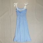 Sienna Sky NWOT Blue & White Seersucker Shirred Midi Dress - Small Photo 1