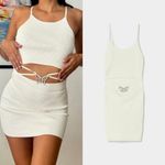 Bershka  Butteryfly Cut Out Shift Dress White XS Concert Fairy Feminine Romantic Photo 1
