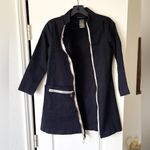 Nooworks Art Teacher Dress Black Stretch Twill Asymmetrical Zip Small EUC Photo 4