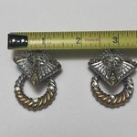 Lee Judy  Clip On Earrings Gold Tone / Silver Tone Hand Crafted Door Knocker Photo 9