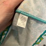 Cabana Life Dress 3/4 Sleeve Lace Up Top Tassel Blue Yellow Green Paisley Large Photo 5