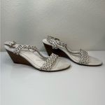 Isola  Fleur Laser Cut White Wedge Sandals Size 8.5 VGUC Photo 5