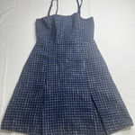 Cider  Tweed Women's Mini Dress XS Blue Pleated Plaid Preppy NWT Photo 0