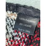 Boutique  Red Black White Tan‎ Plaid Poncho Sweaters One Size Photo 3