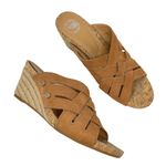 Nurture Anitaa Wedge Heel Size 8 Strappy Leather Sandal Espadrille Brown Tan Photo 0