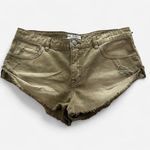 Free People boho khaki frayed distressed mini micro shorts size 29 Photo 1