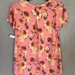 Bobeau peach floral t-shirt size small with high low front - back Photo 1