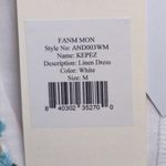 ANDIE NWT Fanm Mon White Embroidery V Neck Loose Fit Caftan Resort Dress Linen M Photo 11