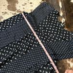 Theory ‎ V-Neck Ruffle Midi Silk Dress Geometric Print Midi Size Large Photo 8