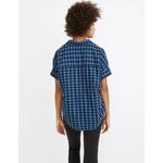 Madewell  Double Faced Park Popover Short Sleeve Shirt Blue Plaid XS Photo 2
