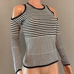 Romeo + Juliet Couture  Halter Cold Shoulder Blouse Top Black / White small #117 Photo 2