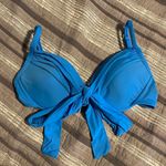 La Blanca  Blue Swimsuit Front Tie Bikini Top ONLY Size Small EUC #1920 Photo 1
