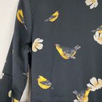 ZARA Black & Yellow Floral & Bird Print Ruffled Mini Dress Photo 4
