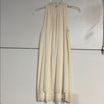Alice + Olivia  WOMENS IVORY CREAM EMBELLISHED SILK HIGH NECK MINI DRESS 8/LARGE Photo 4