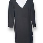 Ann Taylor Dress Black Vneck Long Sleeve Knee Length Shift Size 4 Photo 7