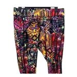 Reebok  Colorful Y2K Style Novelty Capri Legging Pants Mesh Tribal M #2739 Photo 1
