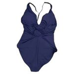 ANDIE NWT  Bali One Piece Swimsuit Deep V Neck UPF 50 RemovableCups XLT Navy Blue Photo 4