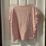 Kensie Light Pink Ruffle side Short Sleeve Tee Small Photo 6