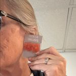 Macy's  Bullock's Vibrant Peach/Orange Floral Earrings Photo 1