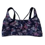 Athleta  Exhale Sports Bra Women size Small Purple Strappy Watercolor Floral Photo 9