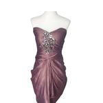 Bebe  strapless mini dress with embellishments ruching & tu;ip skirt size xs Photo 1