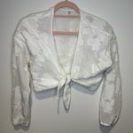 aritzia wilfred cropped wrap blouse size medium White Photo 0