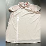 Catherine Malandrino Light Pink Collared Bead Embellishment Short Sleeve Top XS Photo 7