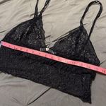 ZARA Trafaluc Collection Black Spaghetti Strap Sheer Lace V-Neck Cami Bralette L Photo 7