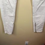 Sandro White Zipper Ankle Tapered Jeans Size 36 Mid Rise Denim Stretch Street Photo 2