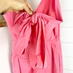 J.Crew Wrap Tie Jumpsuit in Stretch Poplin Size 2 Bright Coral Wide Leg Cropped Photo 6