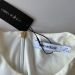 Emma Wallace Jessica Sleeveless Top in White with Back Gold Zip Panel Size US4 Photo 3