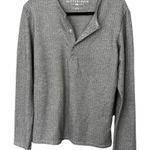 Mizzen+Main Womens Gray Herringbone Long Sleeve Henley Shirt Size M Size M Photo 0