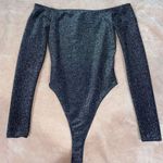 Akira Black/Silver Long Sleeve off The Shoulder Body Suit Photo 0